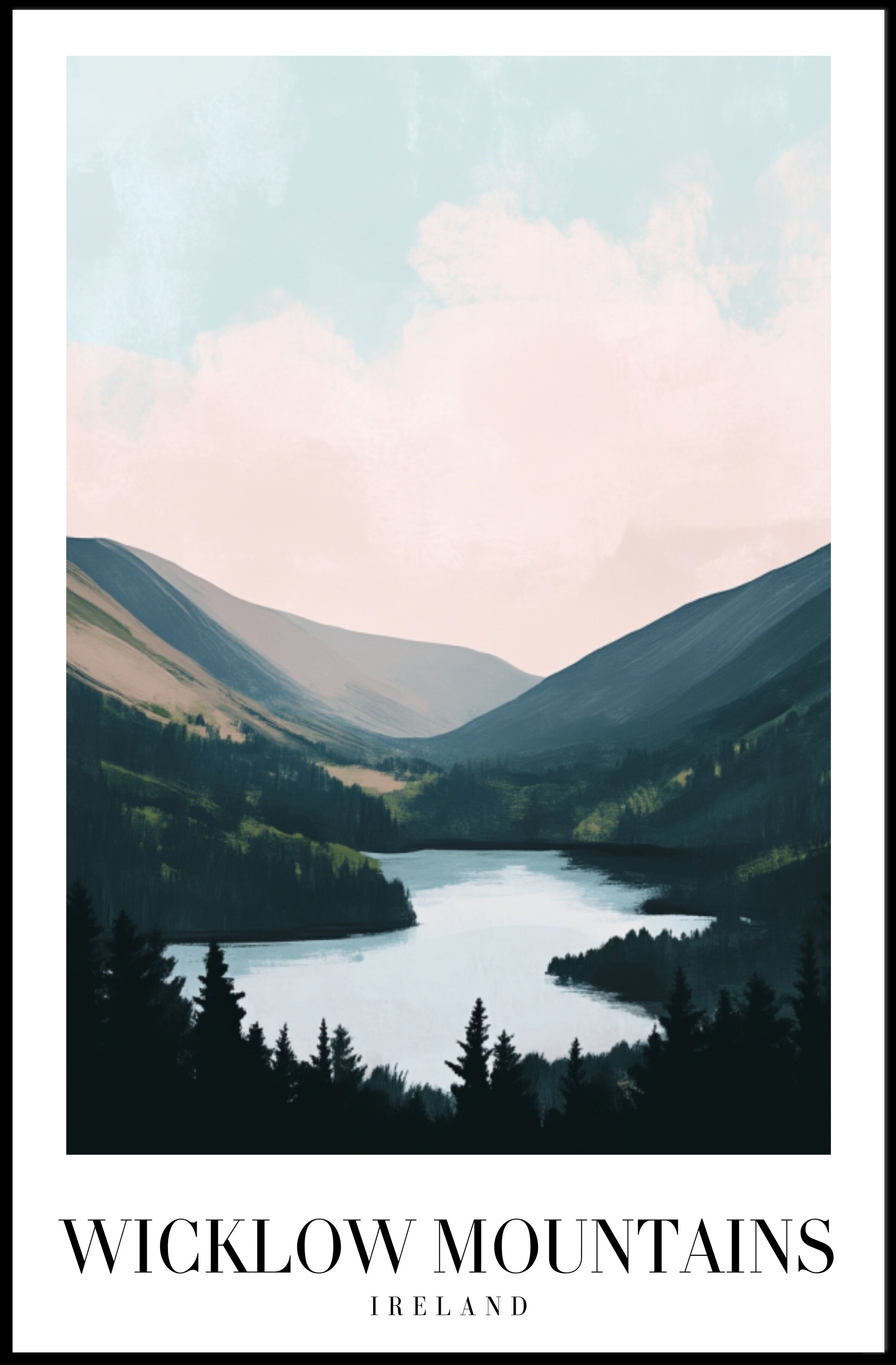 Wicklow Mountains Scenic Ireland Travel Poster PosterGoat