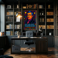 William Henry Harrison Vibrant Pop Art Presidential Poster PosterGoat