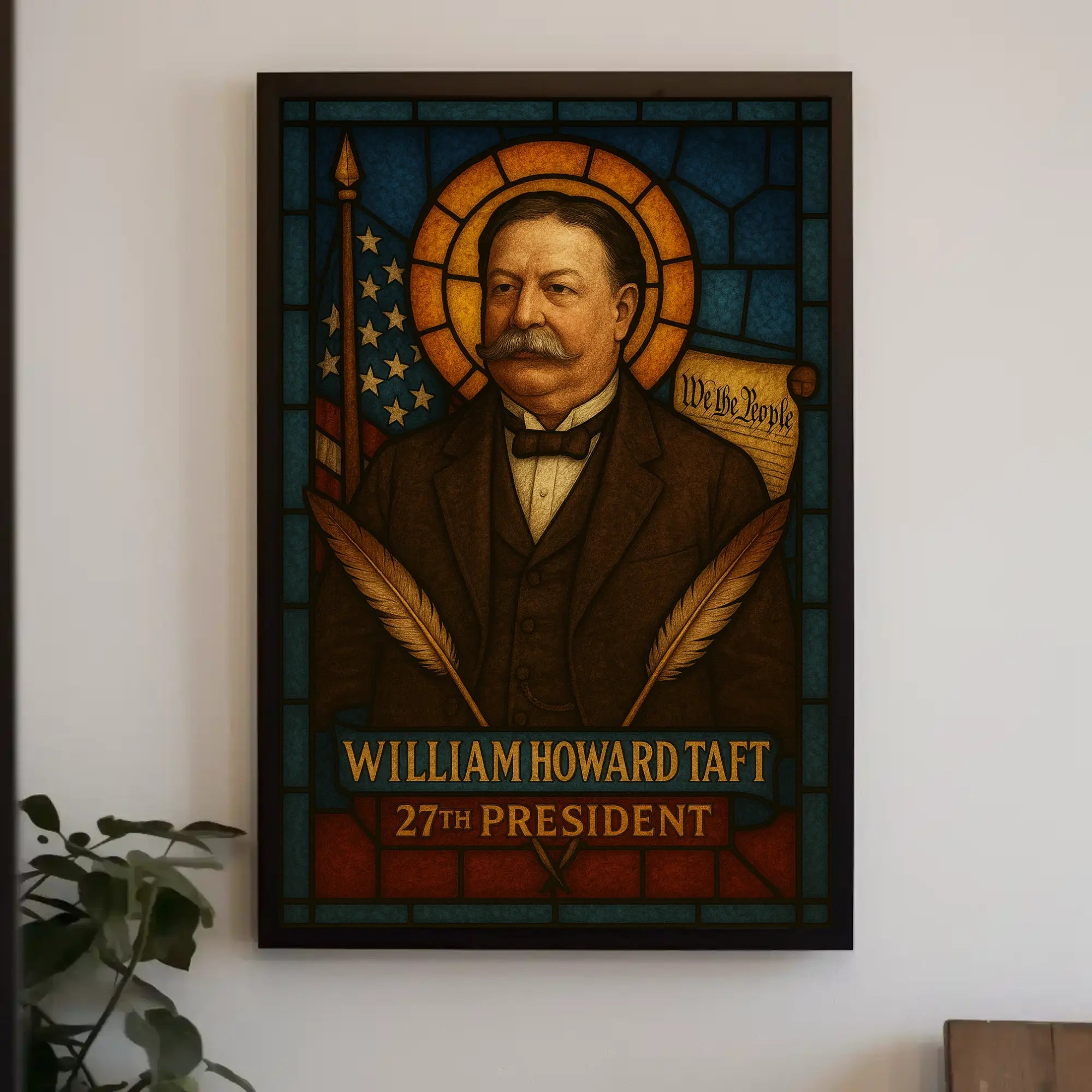 William Howard Taft Stained Glass Presidential Poster PosterGoat