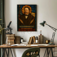 William Howard Taft Stained Glass Presidential Poster PosterGoat