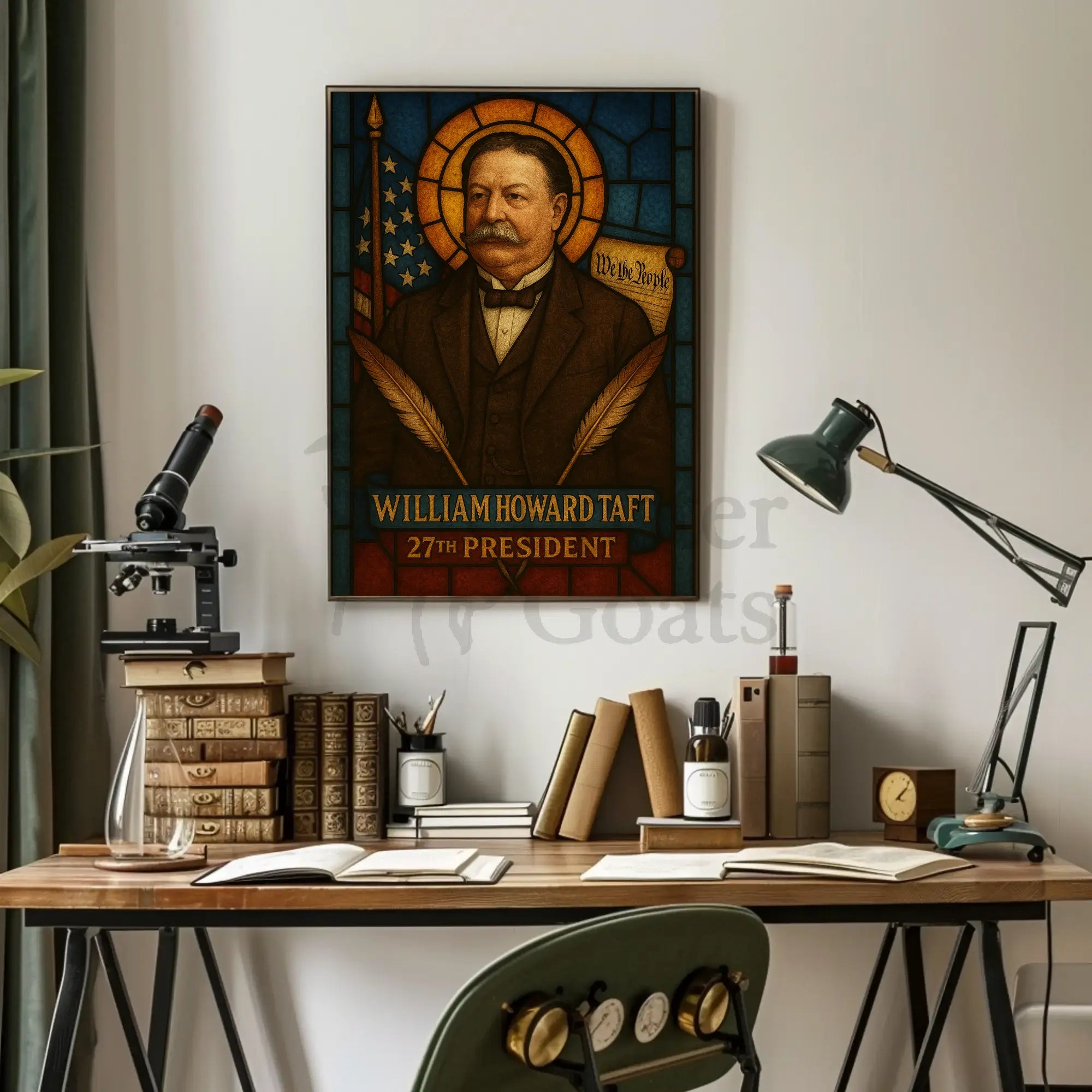William Howard Taft Stained Glass Presidential Poster PosterGoat