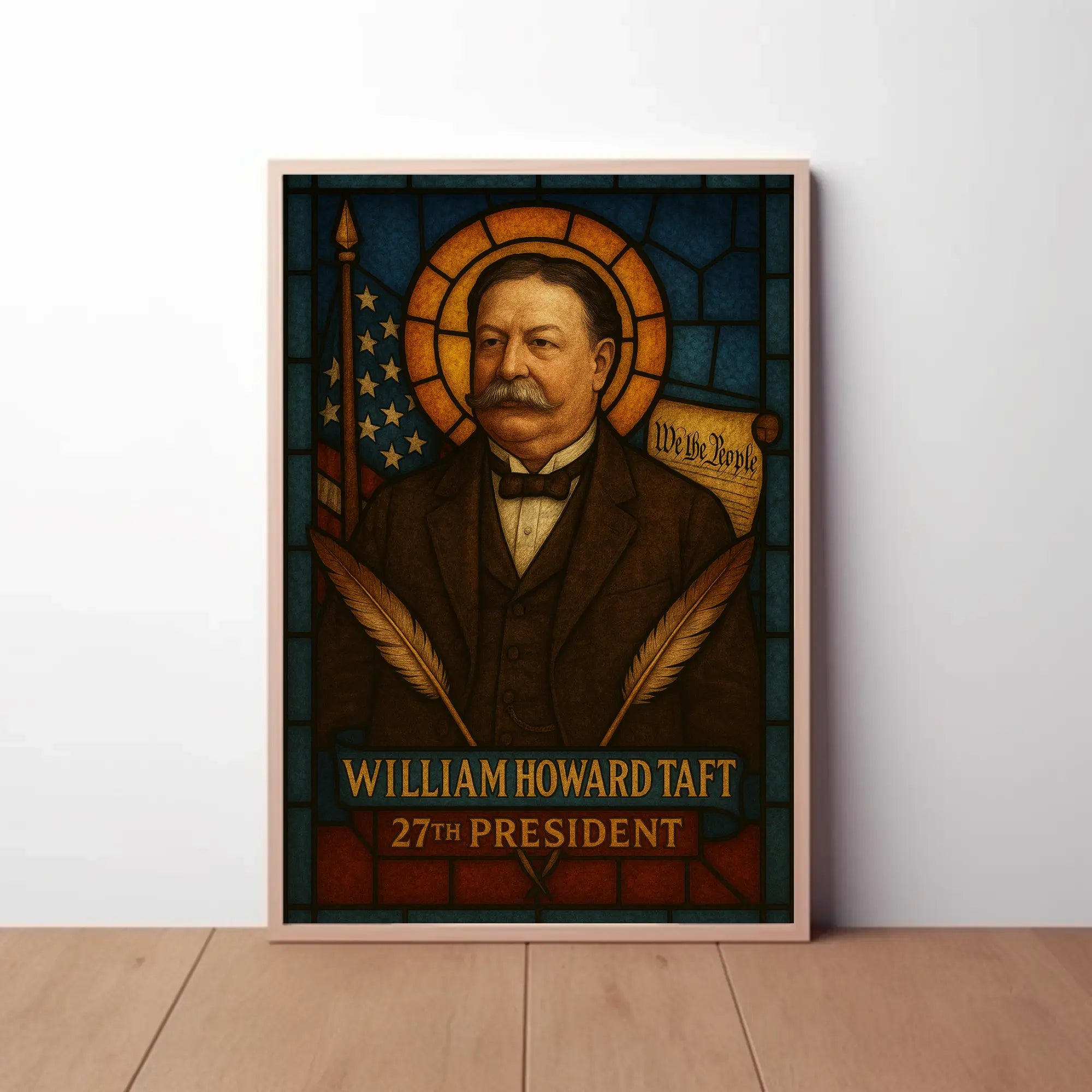 William Howard Taft Stained Glass Presidential Poster PosterGoat