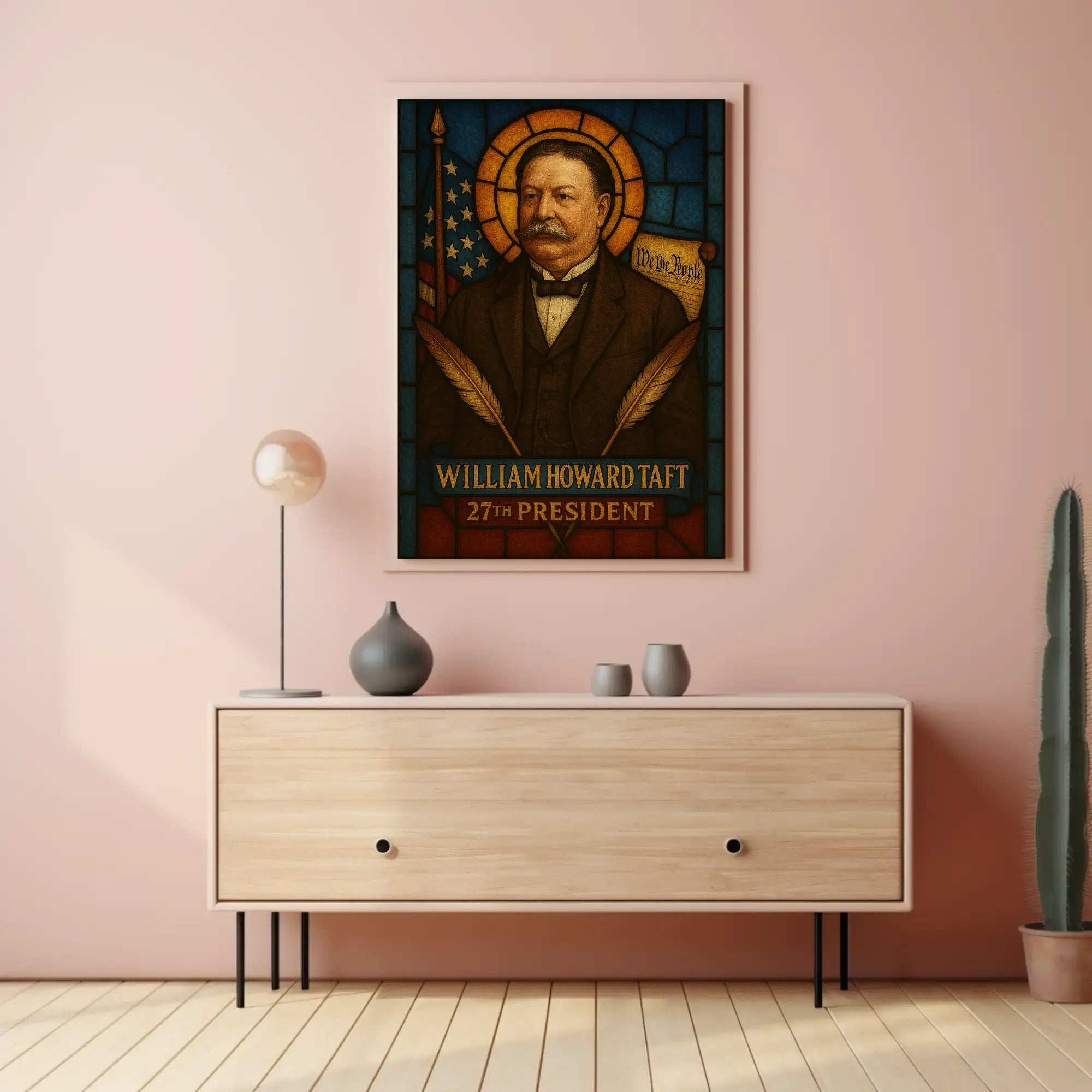 William Howard Taft Stained Glass Presidential Poster PosterGoat