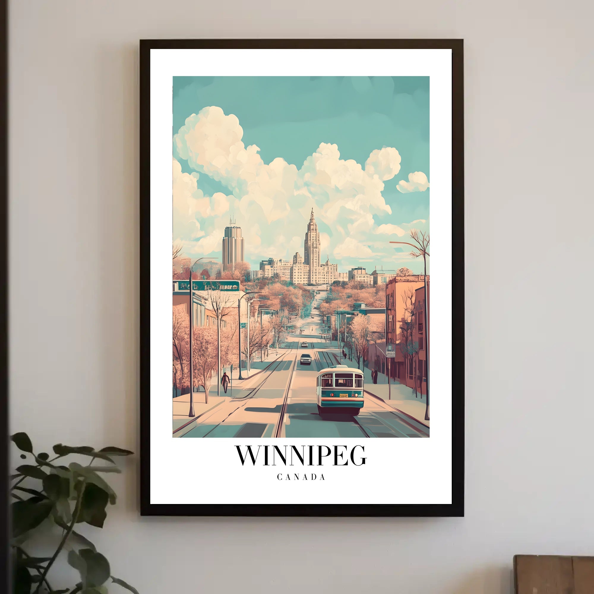 Winnipeg Cityscape Vintage Illustration Urban or Cityscape Poster PosterGoat