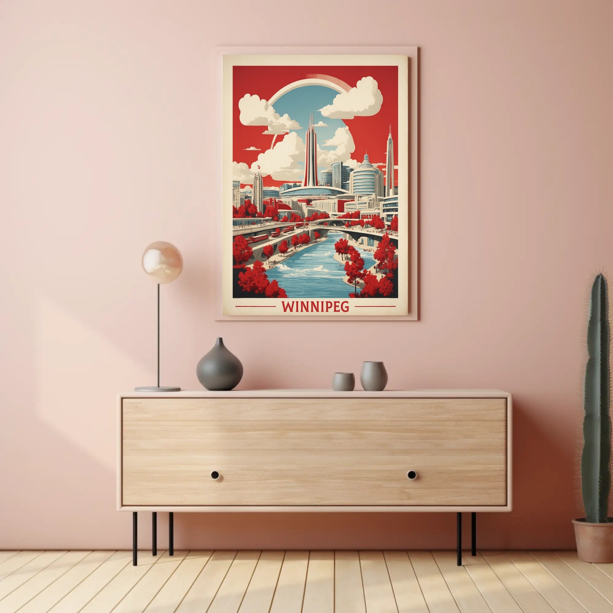 Winnipeg Skyline: Futuristic Urban or Cityscape Poster PosterGoat