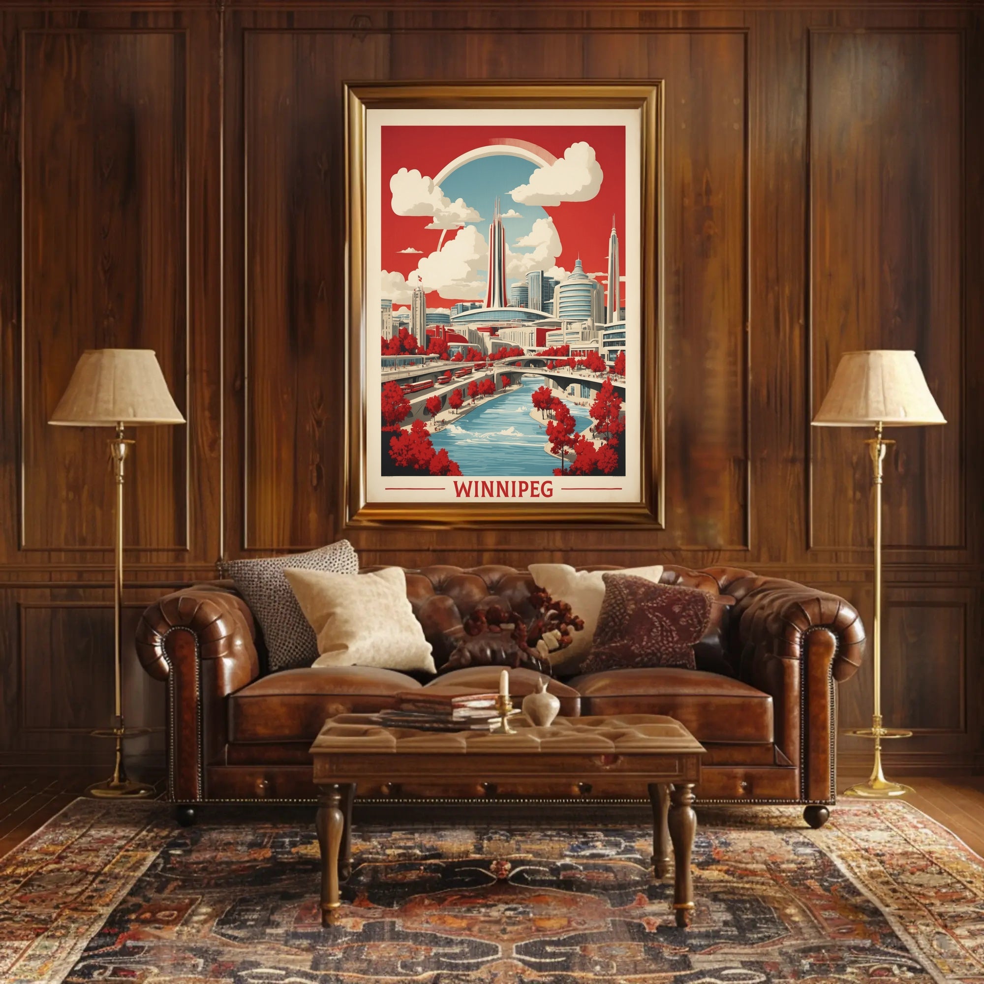 Winnipeg Skyline: Futuristic Urban or Cityscape Poster PosterGoat