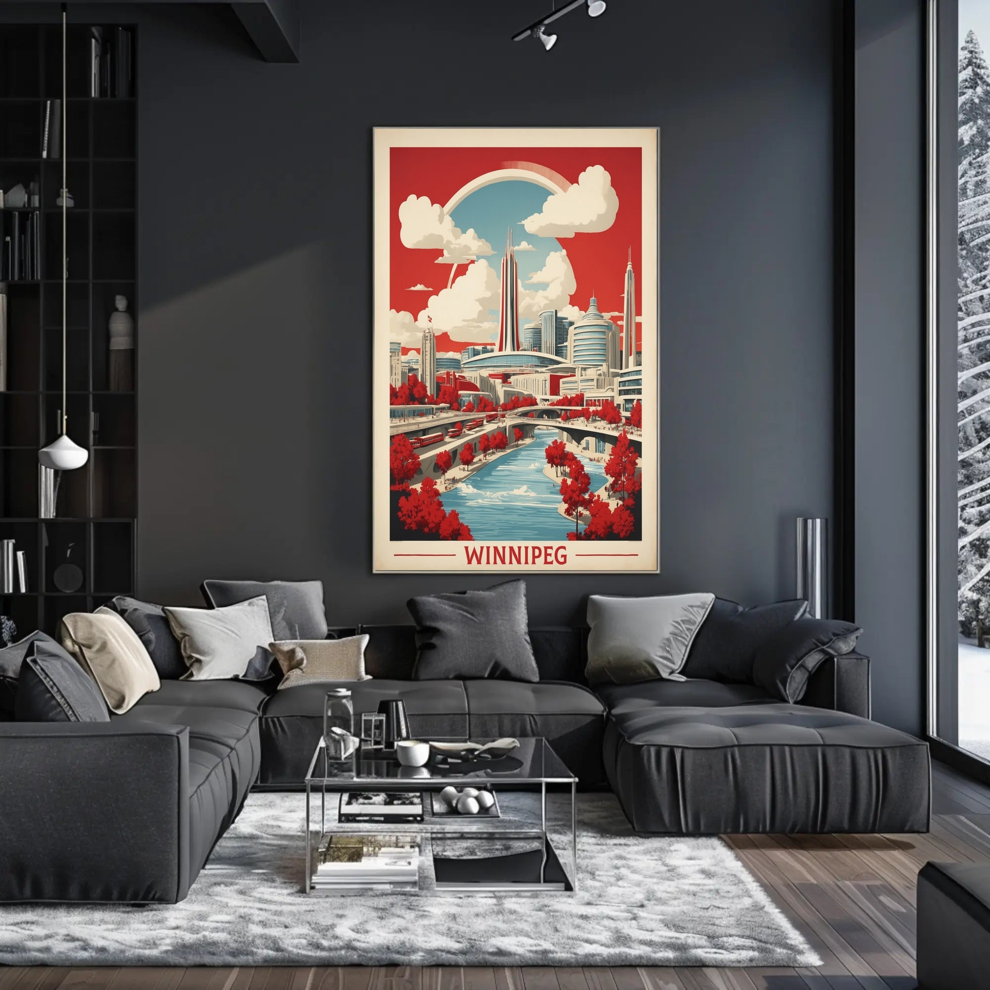 Winnipeg Skyline: Futuristic Urban or Cityscape Poster PosterGoat