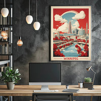 Winnipeg Skyline: Futuristic Urban or Cityscape Poster PosterGoat