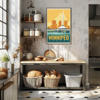 Winnipeg Travel Bridge Illustration Retro Travel Poster PosterGoat