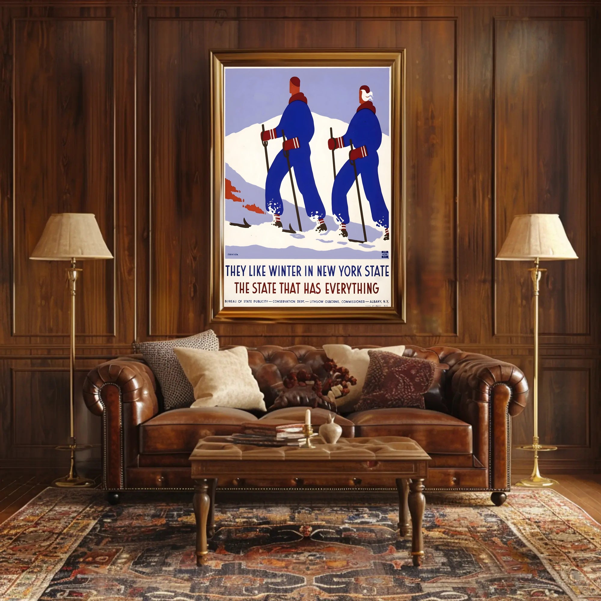 Winter Sports Adventure Poster: New York State Travel Poster PosterGoat