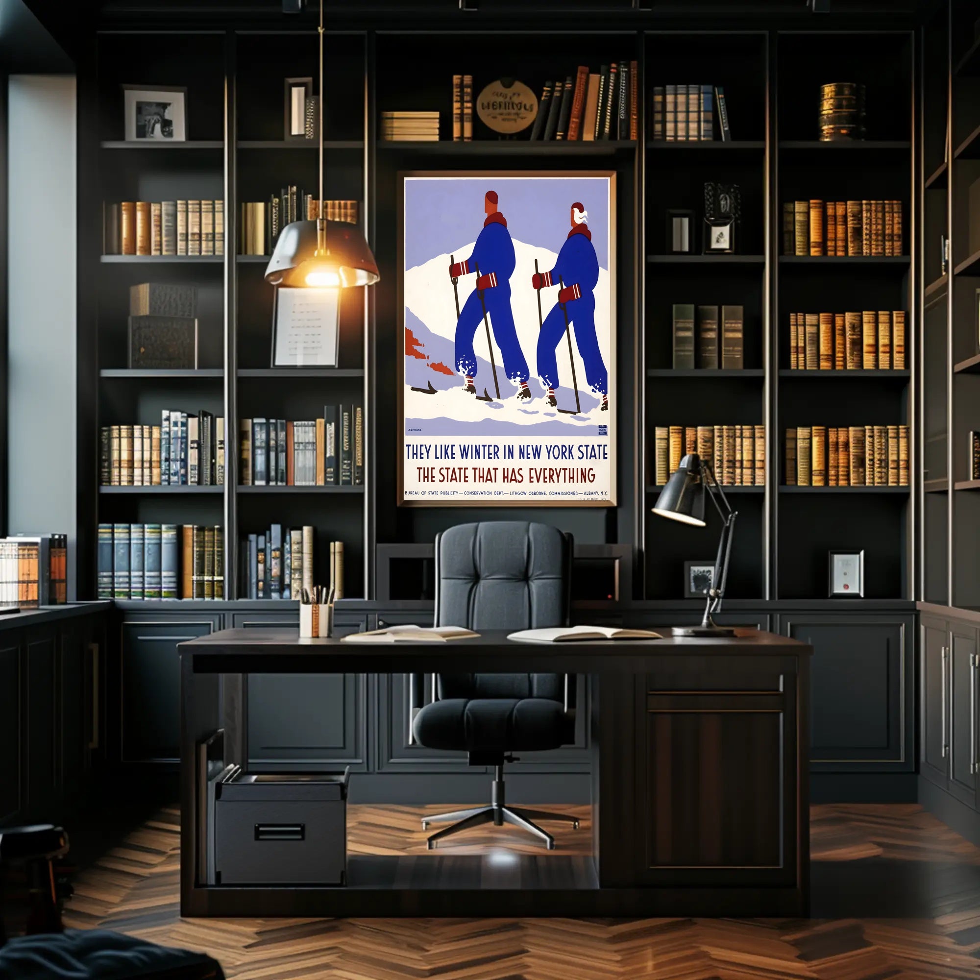 Winter Sports Adventure Poster: New York State Travel Poster PosterGoat