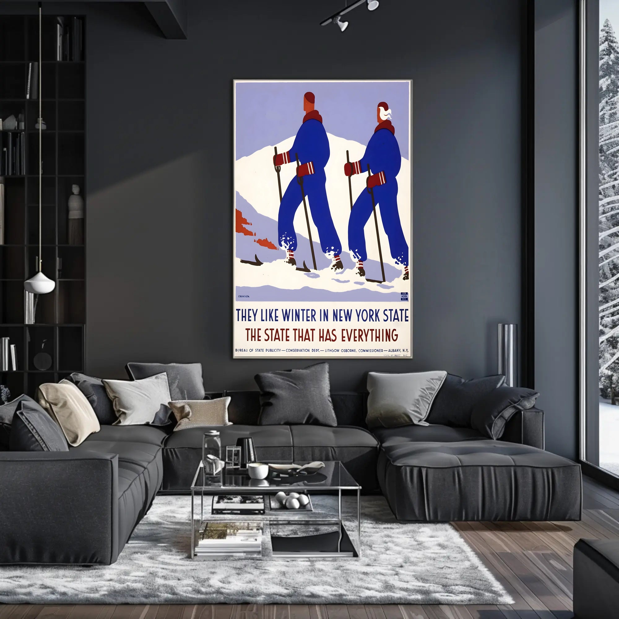 Winter Sports Adventure Poster: New York State Travel Poster PosterGoat