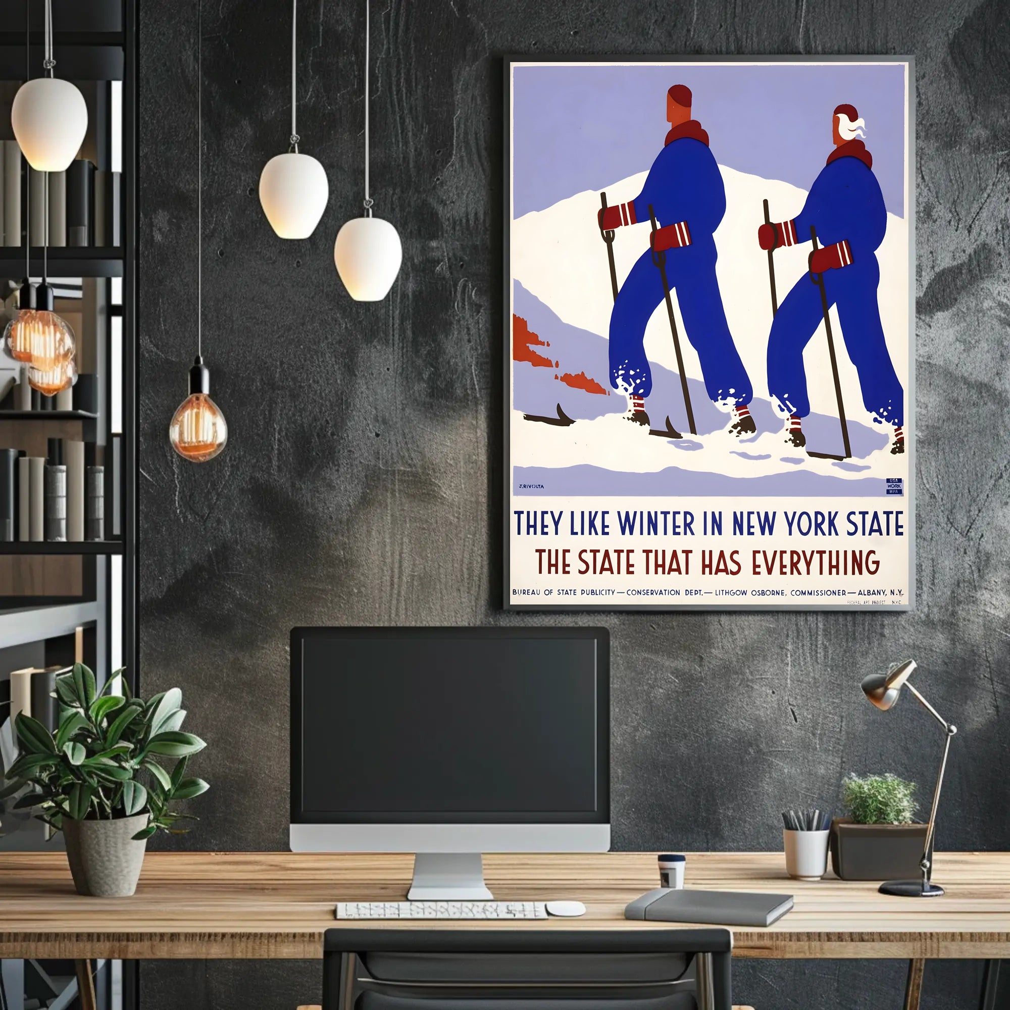 Winter Sports Adventure Poster: New York State Travel Poster PosterGoat