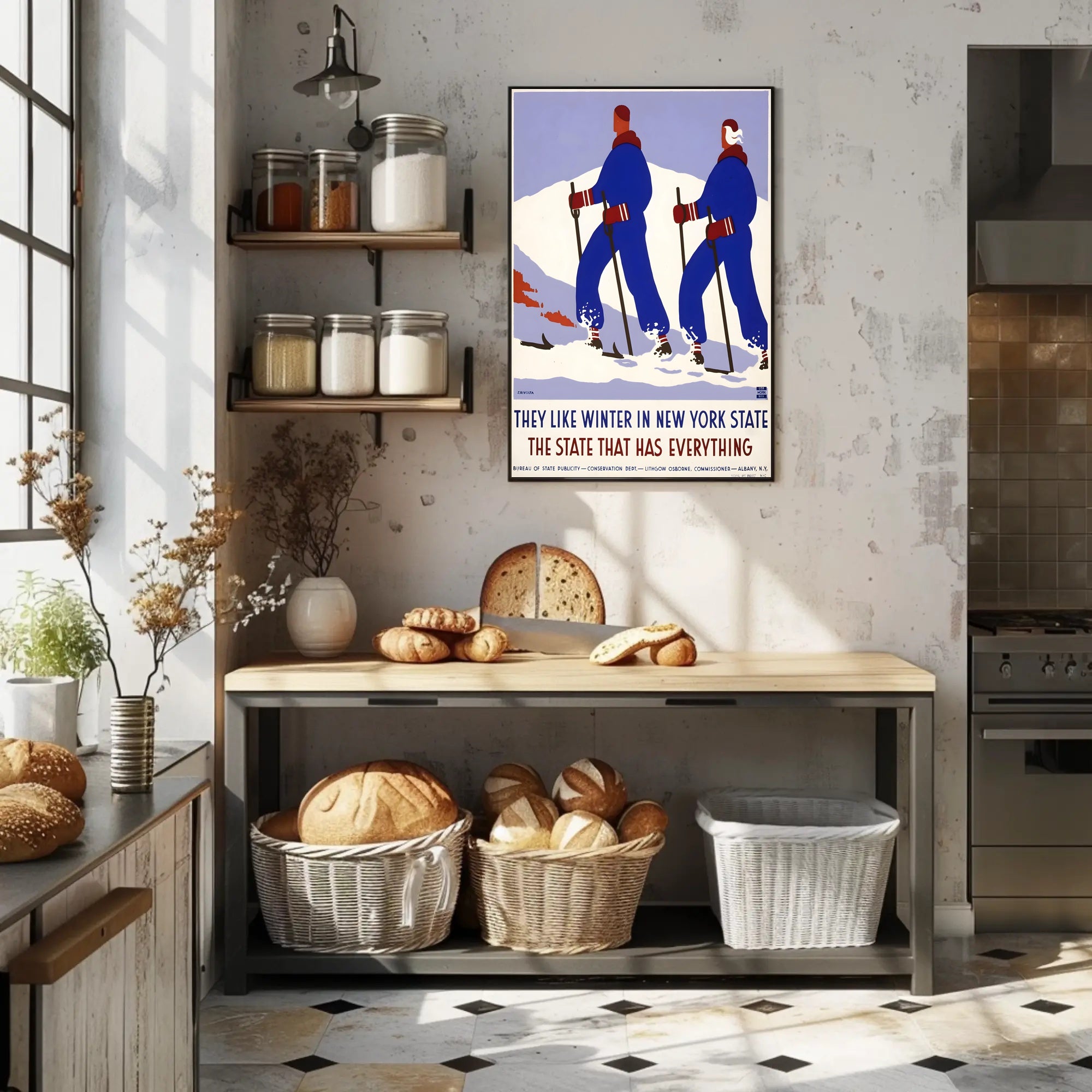 Winter Sports Adventure Poster: New York State Travel Poster PosterGoat