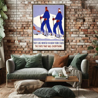 Winter Sports Adventure Poster: New York State Travel Poster PosterGoat