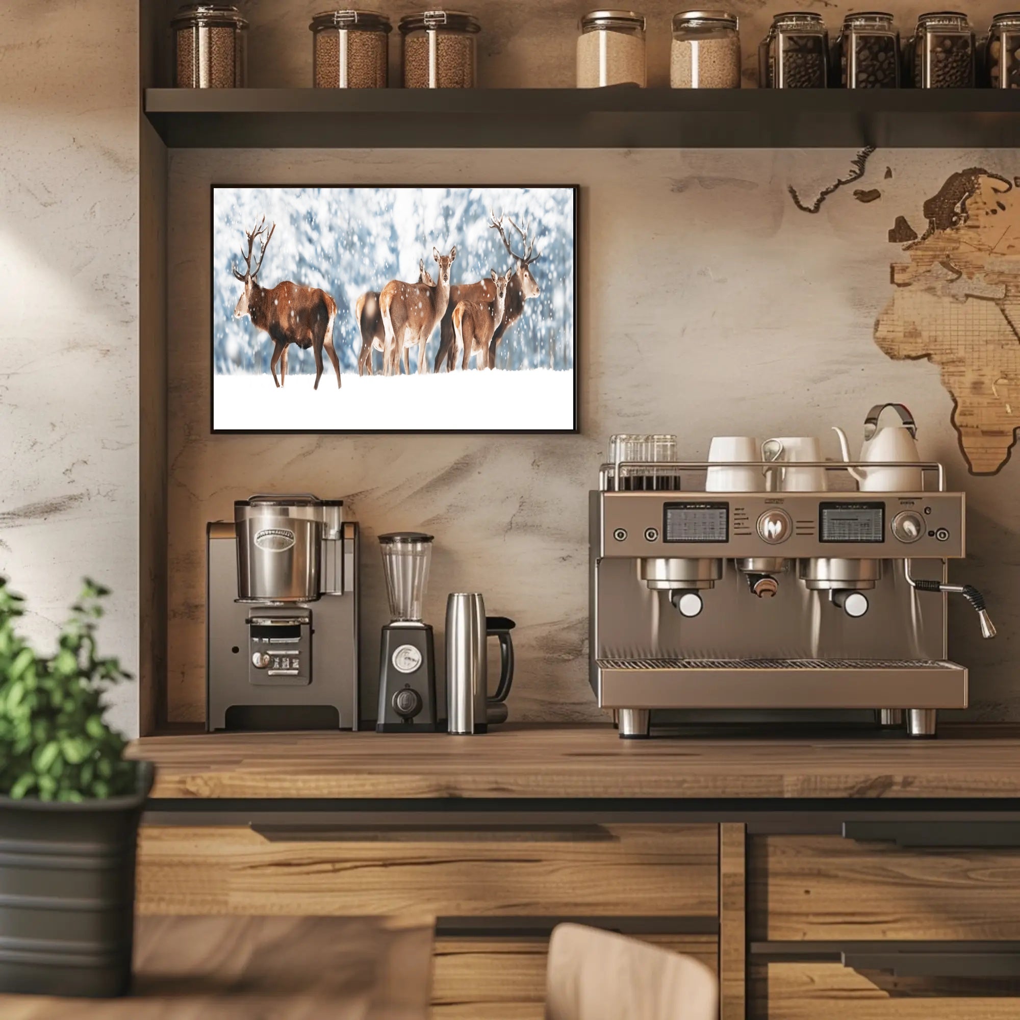 Winter Wildlife in Snowy Forest Scenery Animal Poster PosterGoat