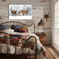 Winter Wildlife in Snowy Forest Scenery Animal Poster PosterGoat