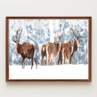 Winter Wildlife in Snowy Forest Scenery Animal Poster PosterGoat