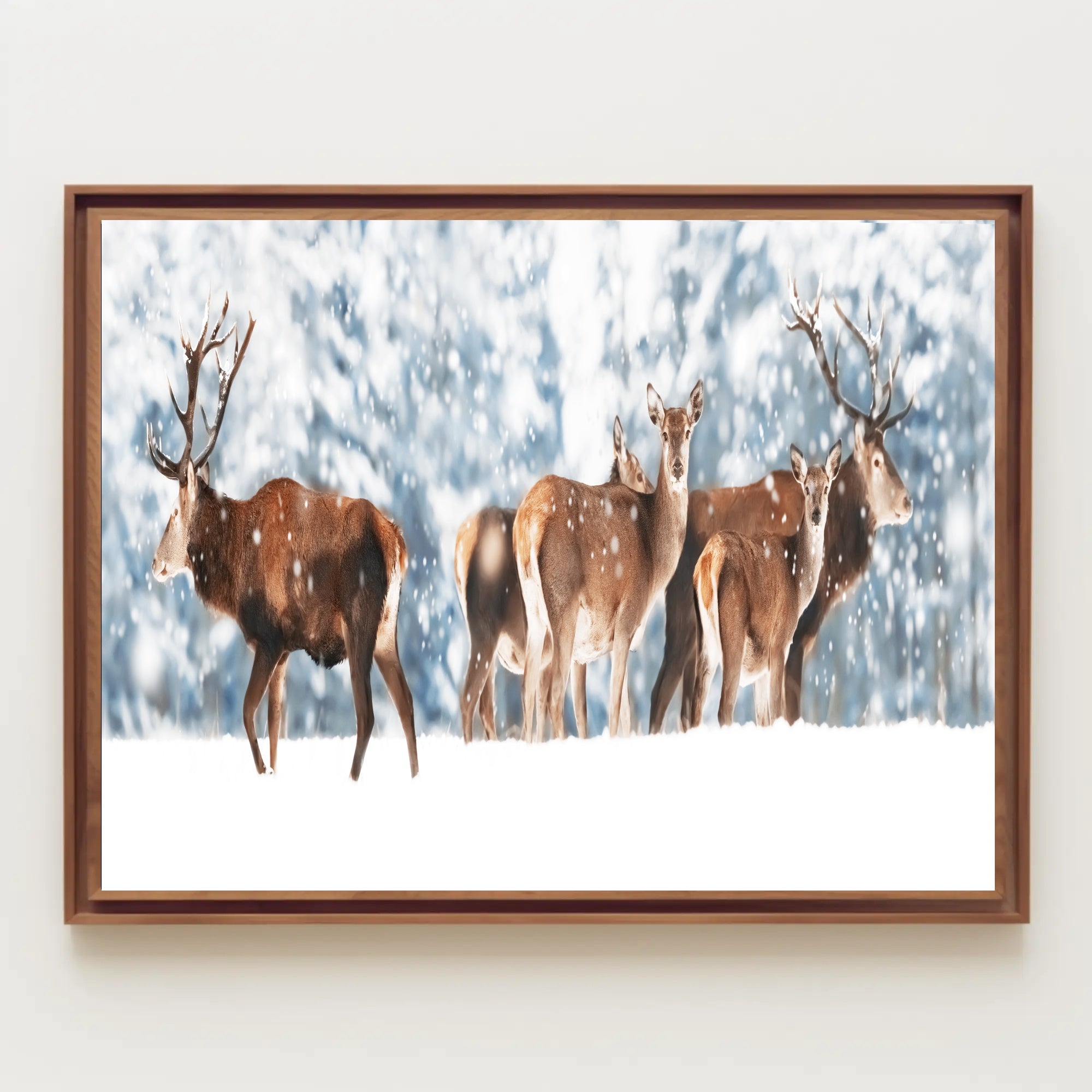 Winter Wildlife in Snowy Forest Scenery Animal Poster PosterGoat