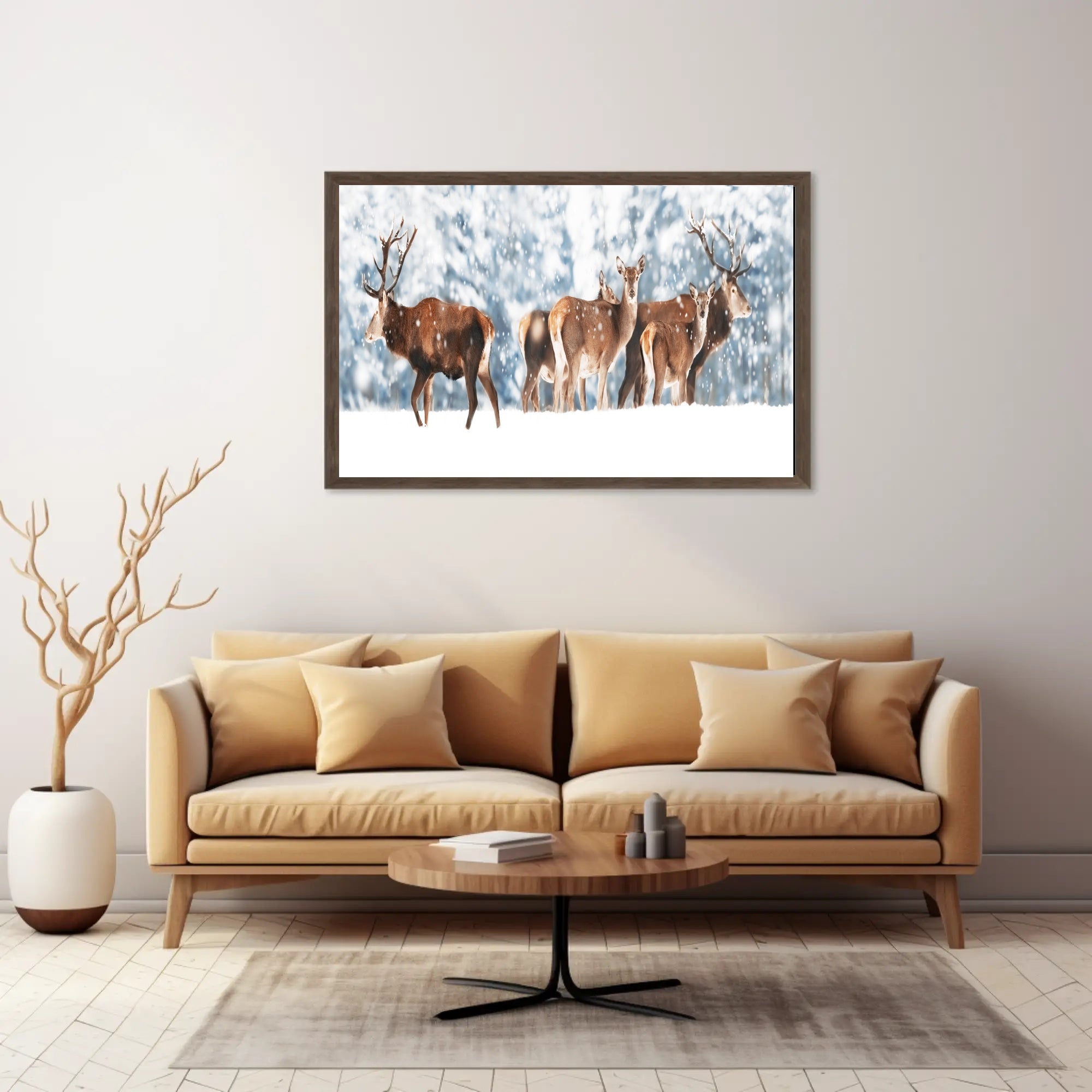 Winter Wildlife in Snowy Forest Scenery Animal Poster PosterGoat