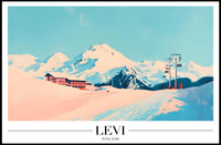 Winter Wonderland Ski Resort in Levi Finland Travel Poster PosterGoat