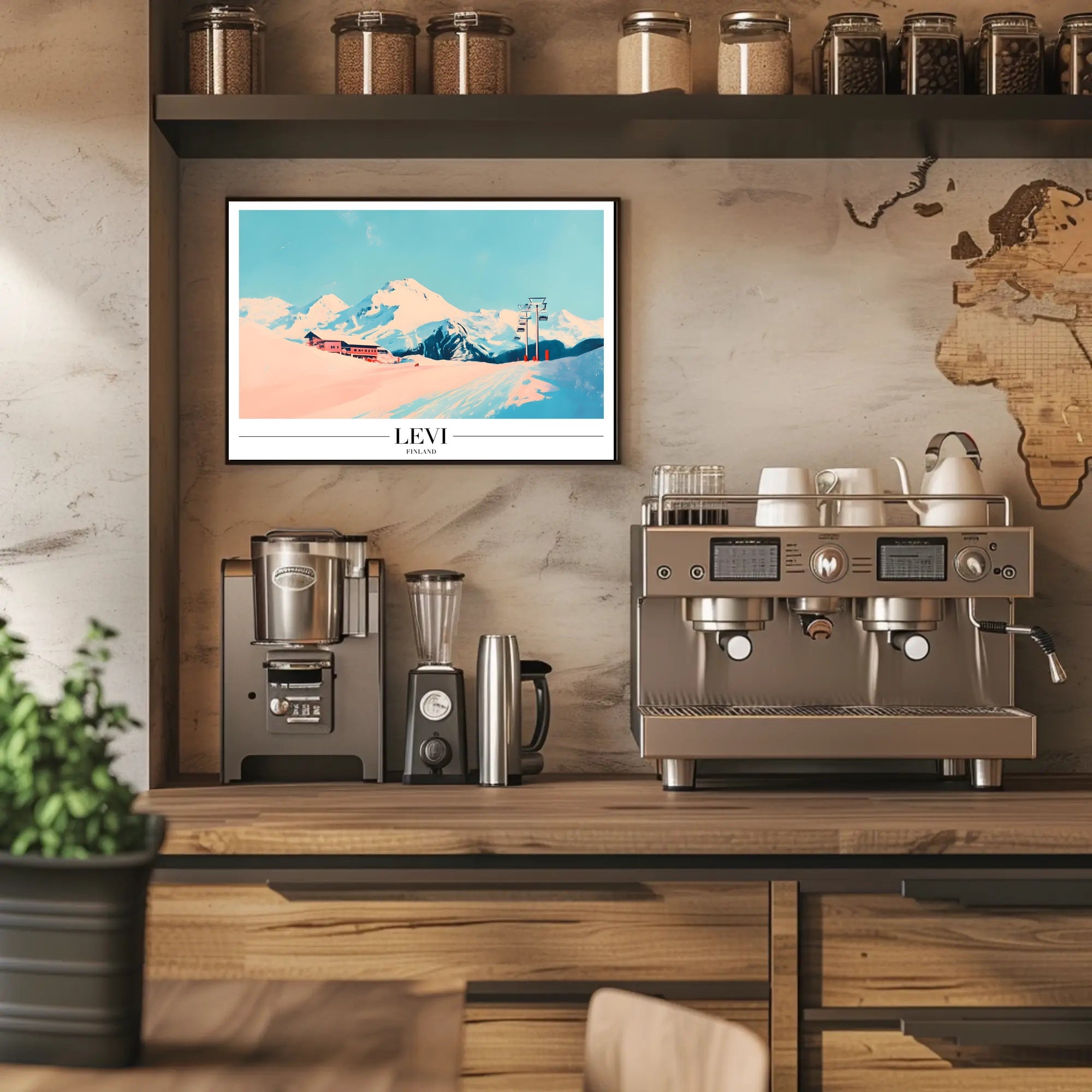 Winter Wonderland Ski Resort in Levi Finland Travel Poster PosterGoat