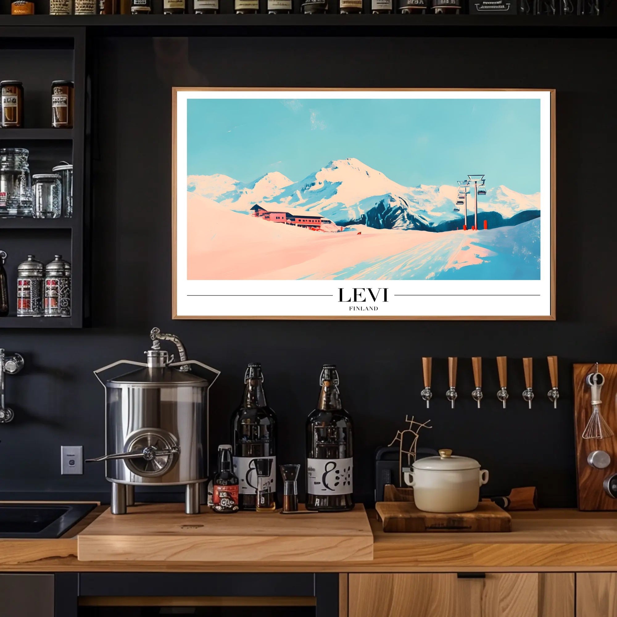 Winter Wonderland Ski Resort in Levi Finland Travel Poster PosterGoat