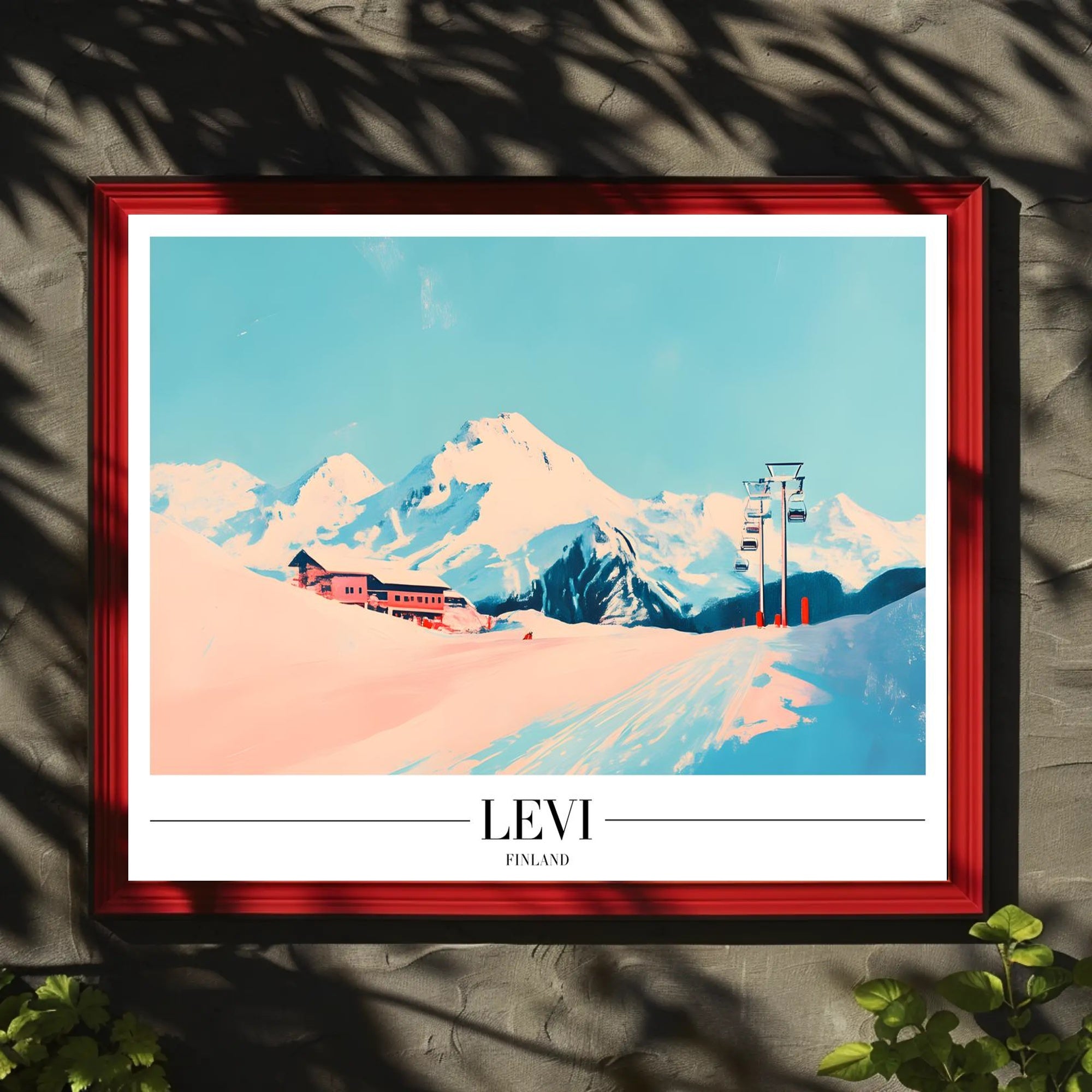 Winter Wonderland Ski Resort in Levi Finland Travel Poster PosterGoat