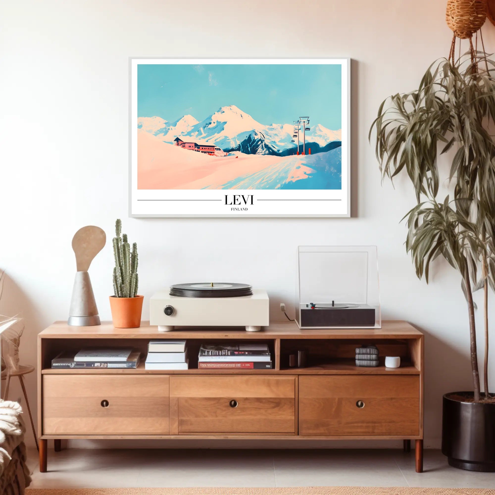 Winter Wonderland Ski Resort in Levi Finland Travel Poster PosterGoat
