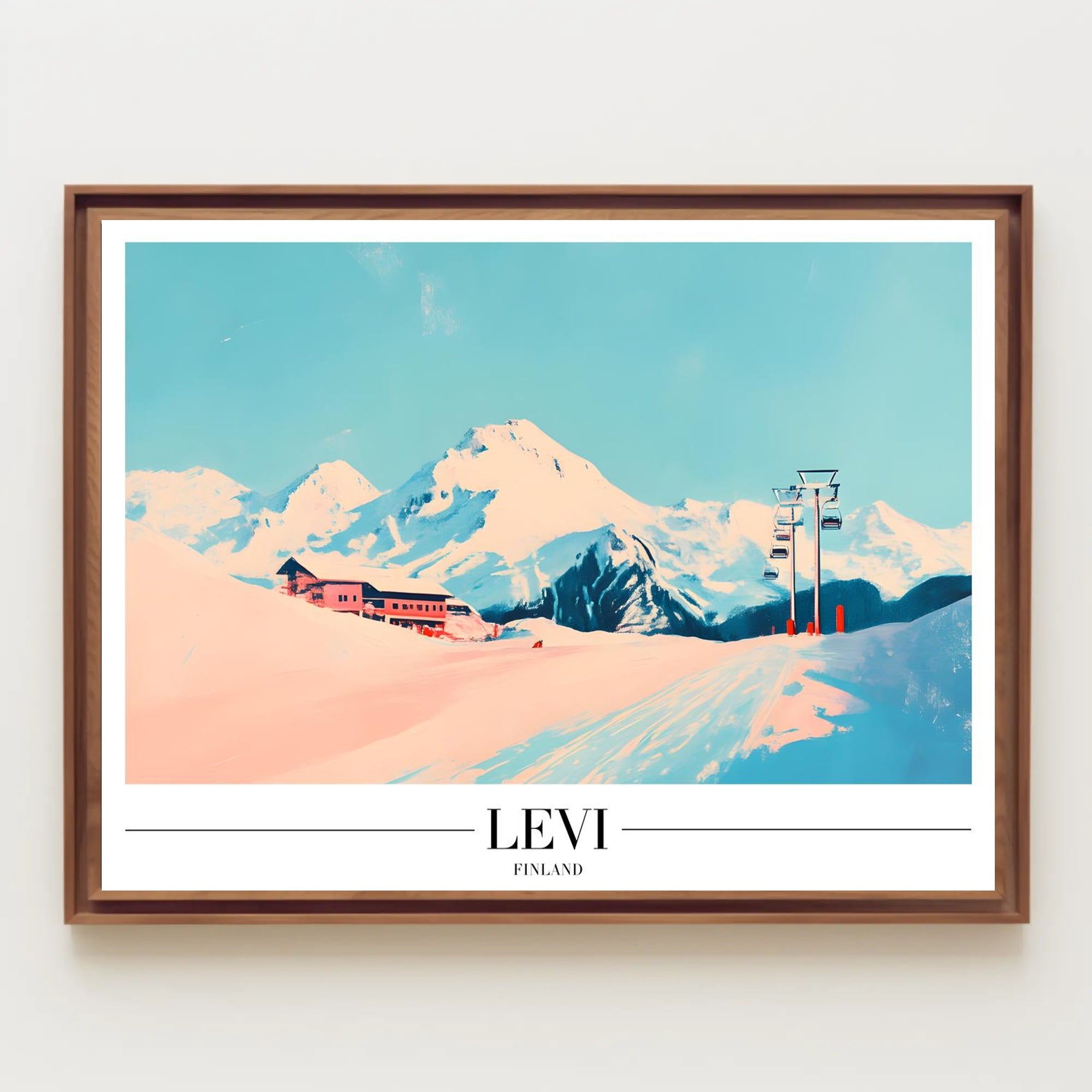 Winter Wonderland Ski Resort in Levi Finland Travel Poster PosterGoat