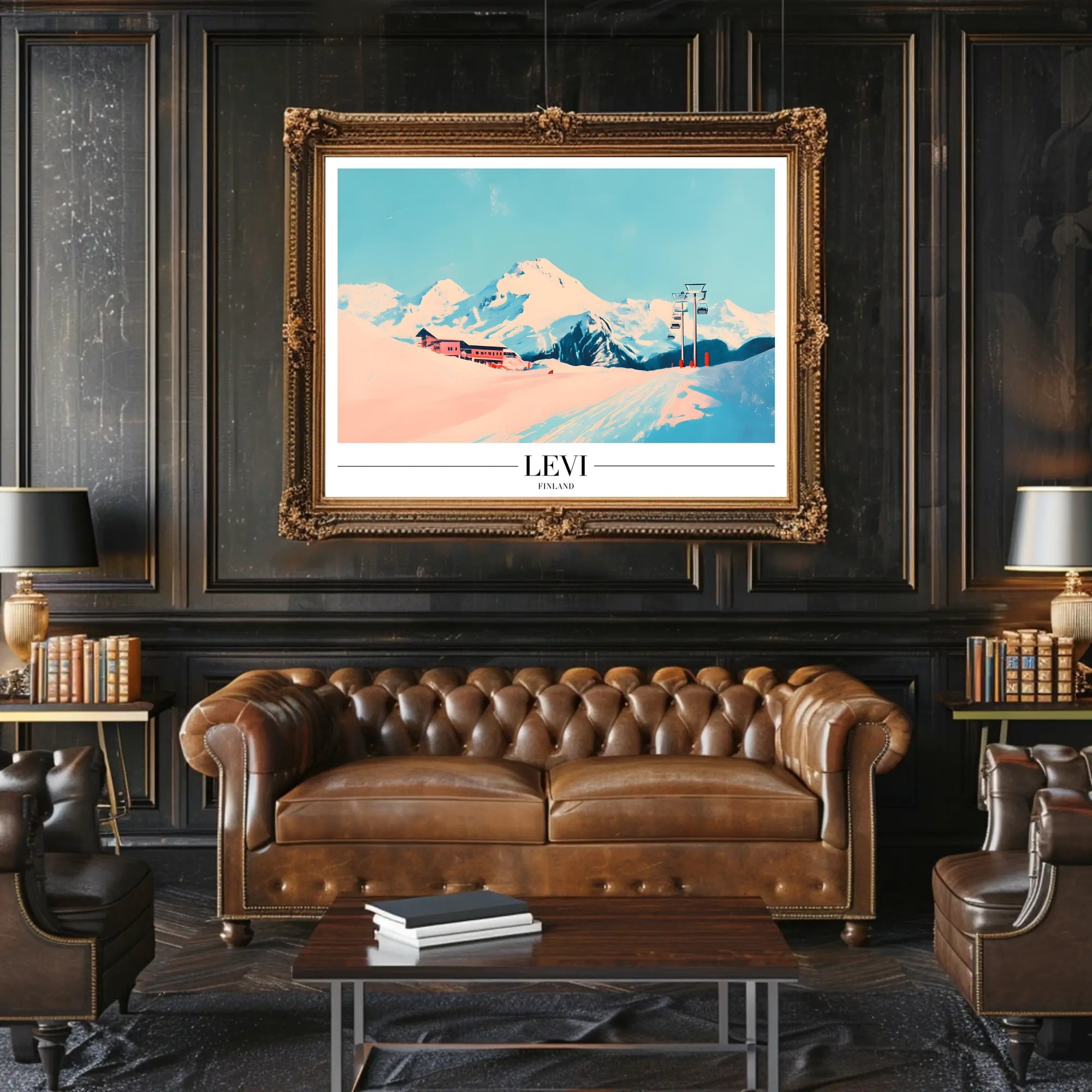 Winter Wonderland Ski Resort in Levi Finland Travel Poster PosterGoat