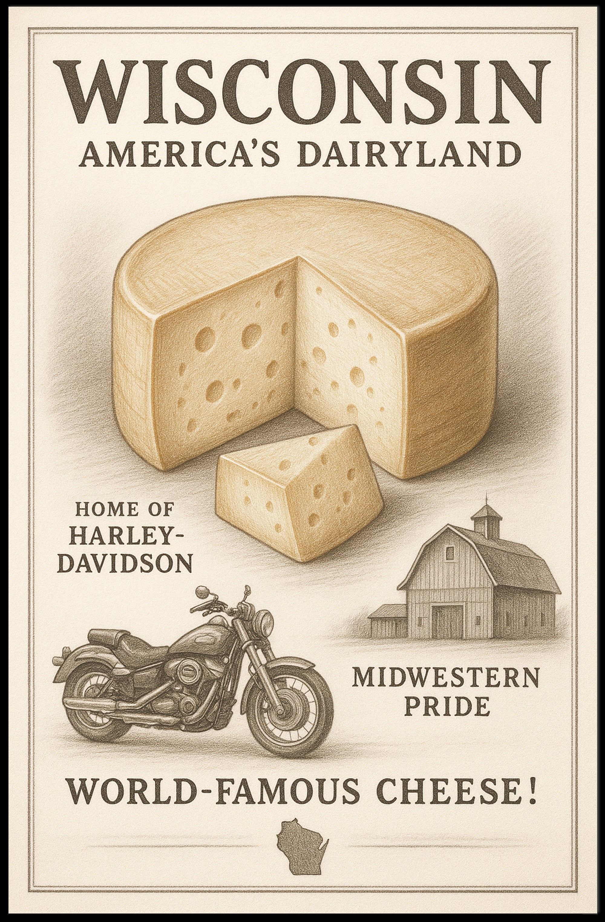 Wisconsin Americas Dairyland Poster PosterGoat