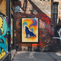 Wolf Howling Expression Abstract Artistic Poster PosterGoat