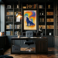 Wolf Howling Expression Abstract Artistic Poster PosterGoat