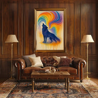 Wolf Howling Expression Abstract Artistic Poster PosterGoat