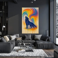 Wolf Howling Expression Abstract Artistic Poster PosterGoat