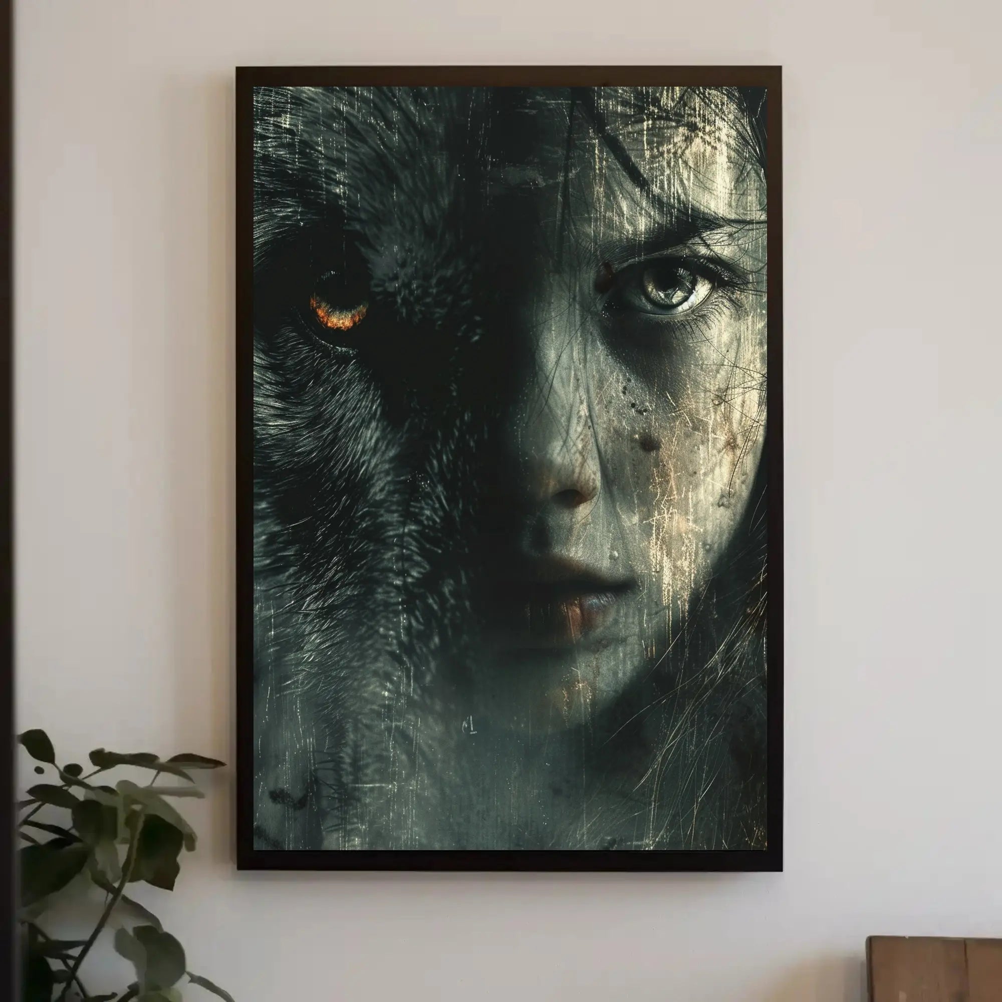 Wolf-Human Fusion Art: Abstract, Artistic, or Pop Culture Poster PosterGoat