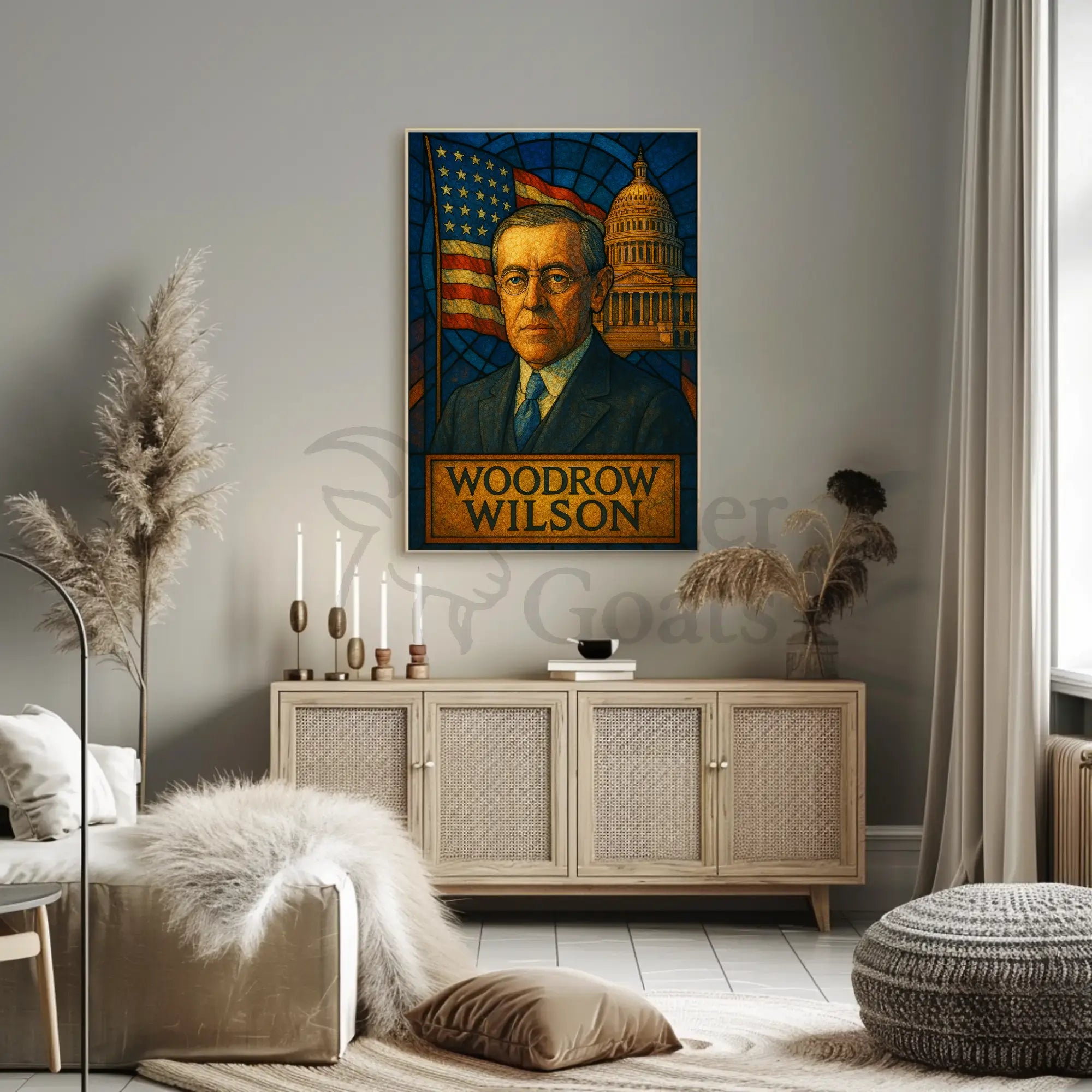 Woodrow Wilson Distinguished Historical Presidential Poster PosterGoat