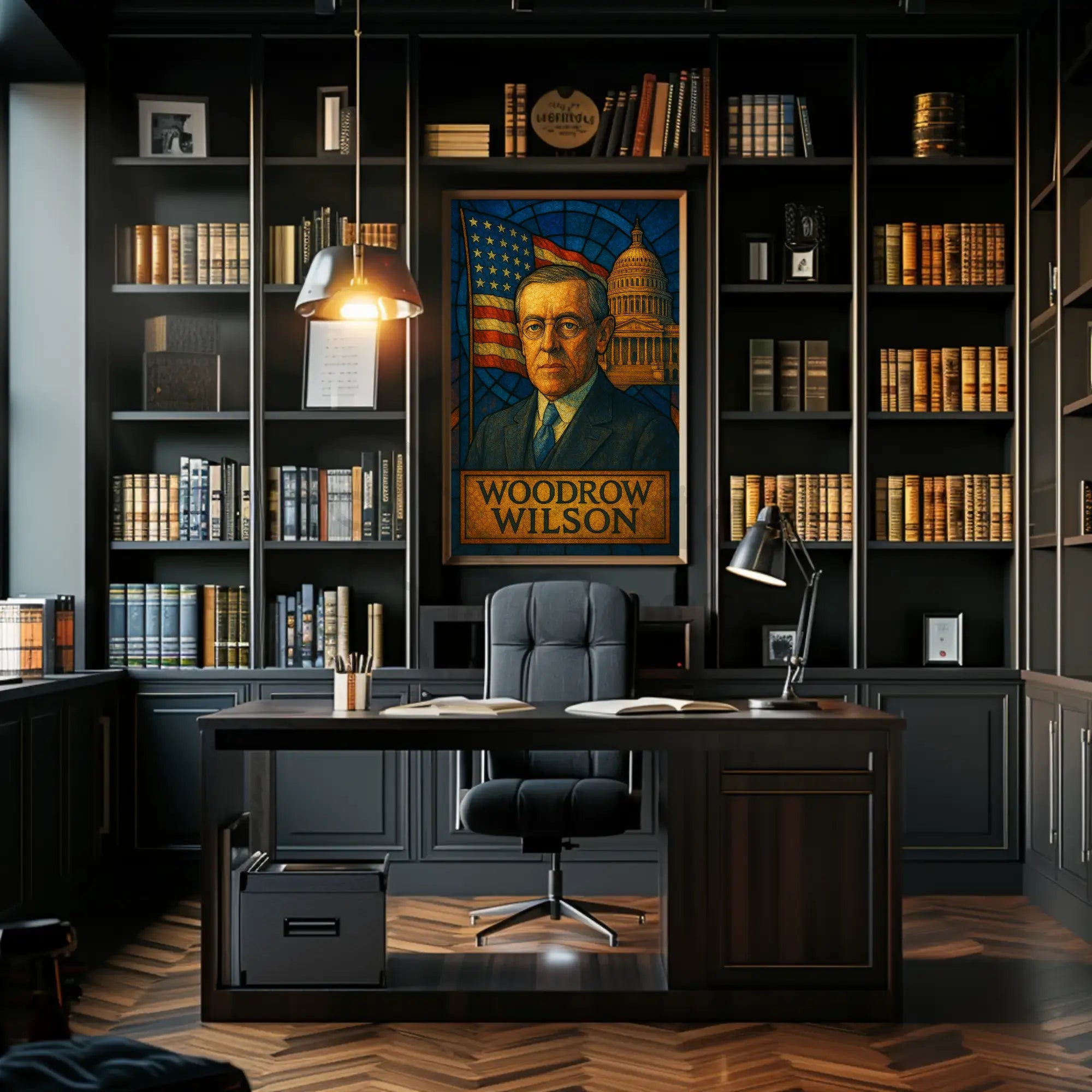 Woodrow Wilson Distinguished Historical Presidential Poster PosterGoat