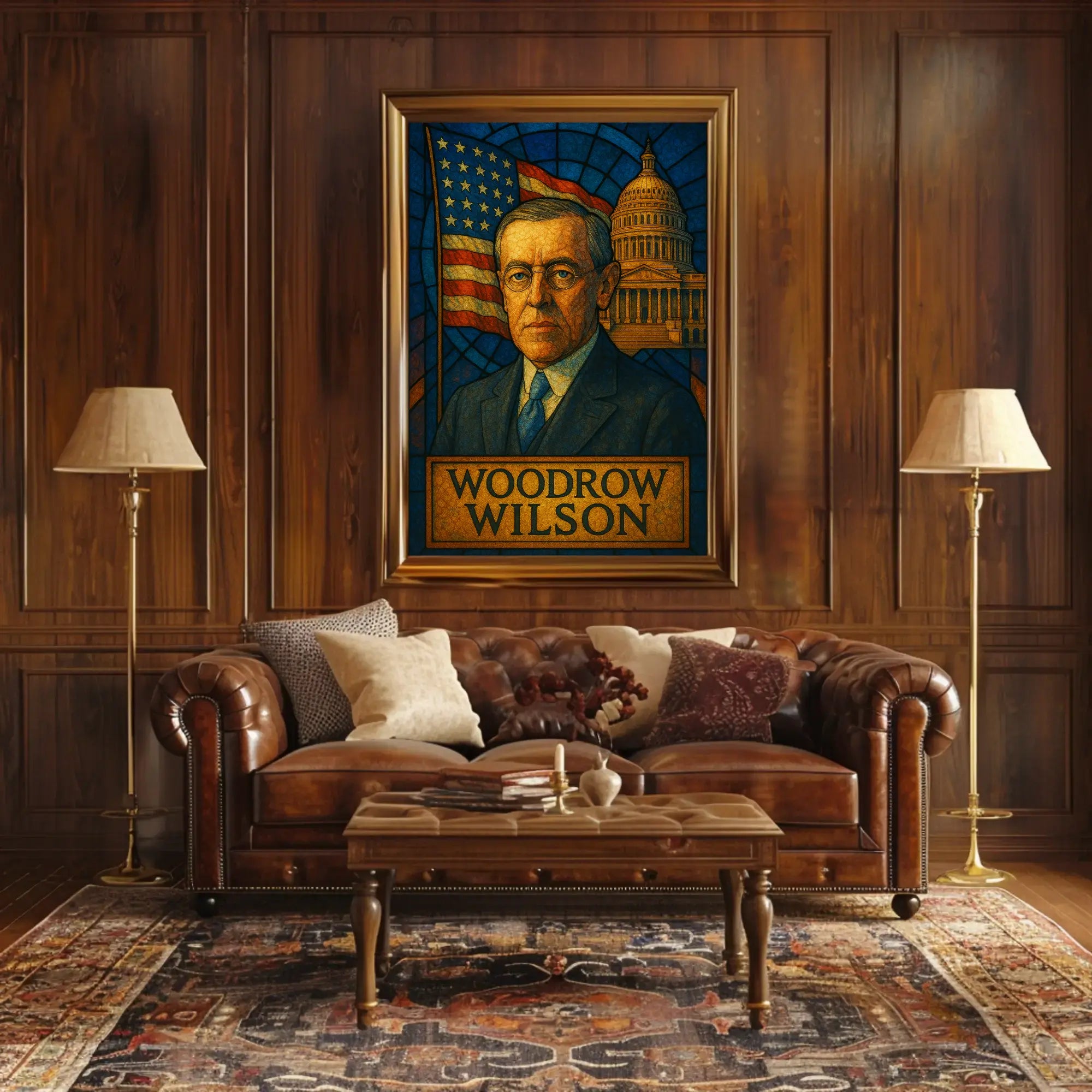 Woodrow Wilson Distinguished Historical Presidential Poster PosterGoat