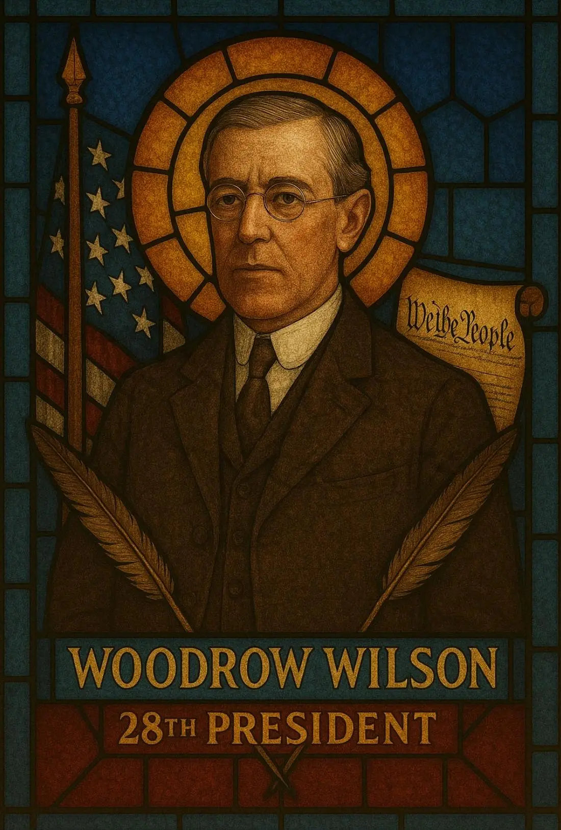 Woodrow Wilson Leadership Vintage Historical Poster PosterGoat