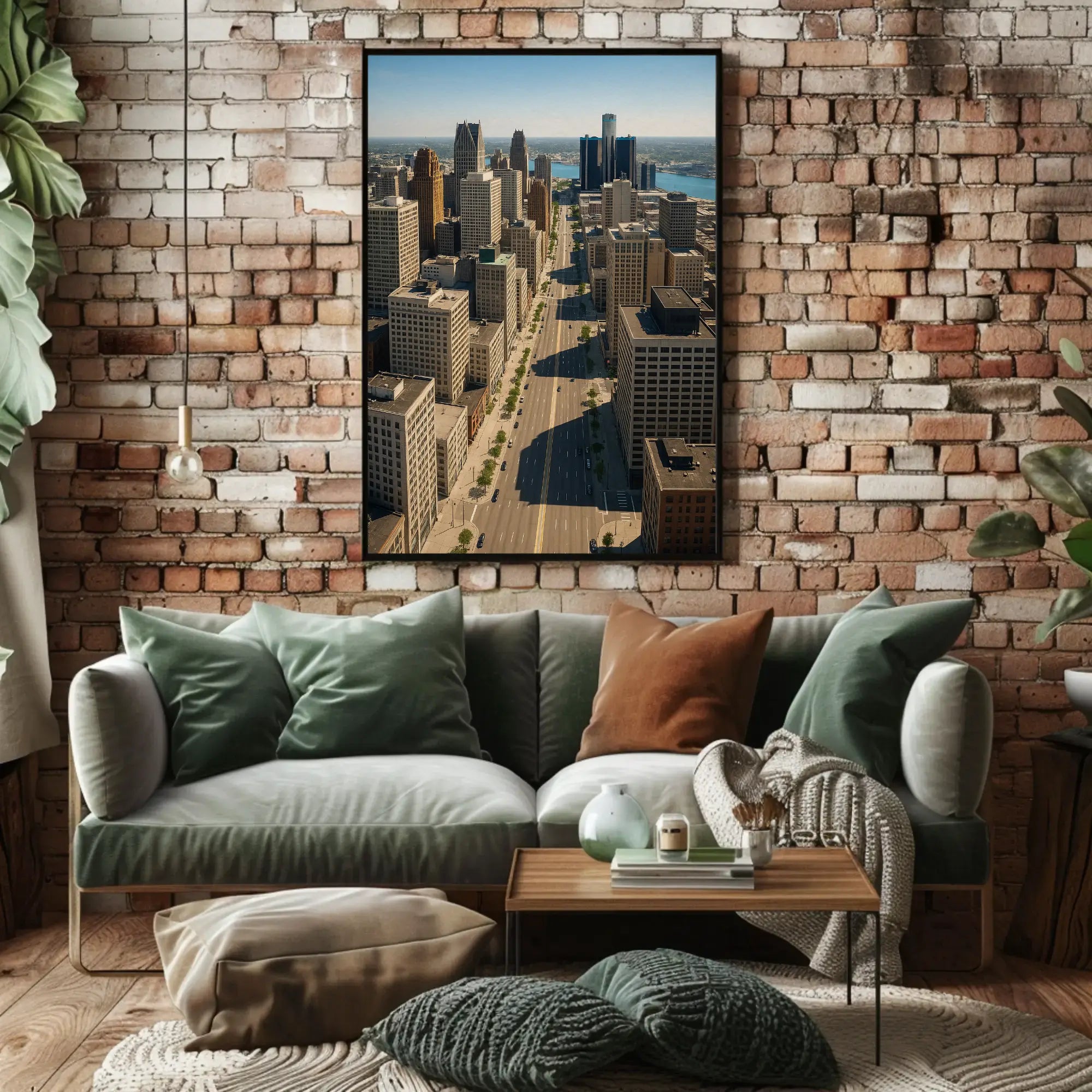 Woodward Ave M1 Detroit to Pontiac Aerial Shot Travel Poster PosterGoat
