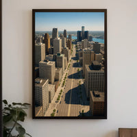 Woodward Ave M1 Detroit to Pontiac Aerial Shot Travel Poster PosterGoat