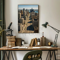 Woodward Ave M1 Detroit to Pontiac Aerial Shot Travel Poster PosterGoat