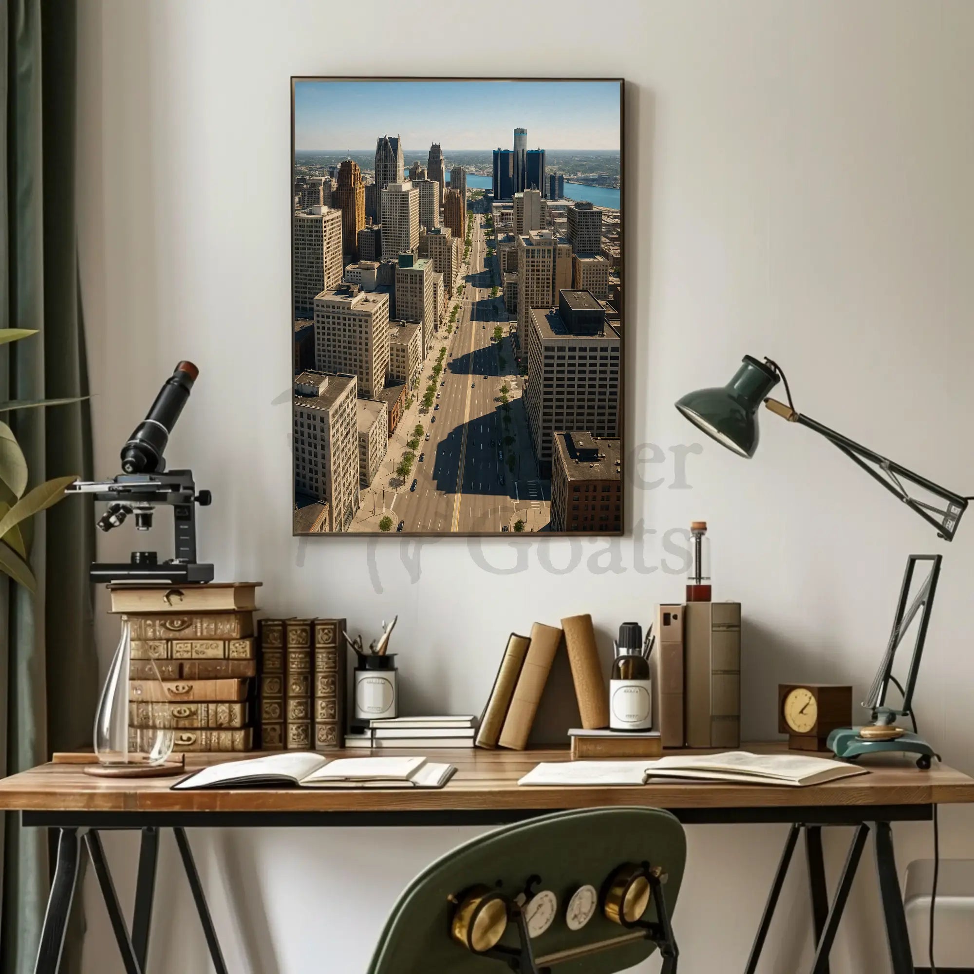 Woodward Ave M1 Detroit to Pontiac Aerial Shot Travel Poster PosterGoat