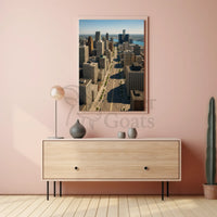 Woodward Ave M1 Detroit to Pontiac Aerial Shot Travel Poster PosterGoat