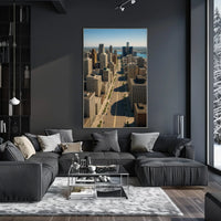 Woodward Ave M1 Detroit to Pontiac Aerial Shot Travel Poster PosterGoat