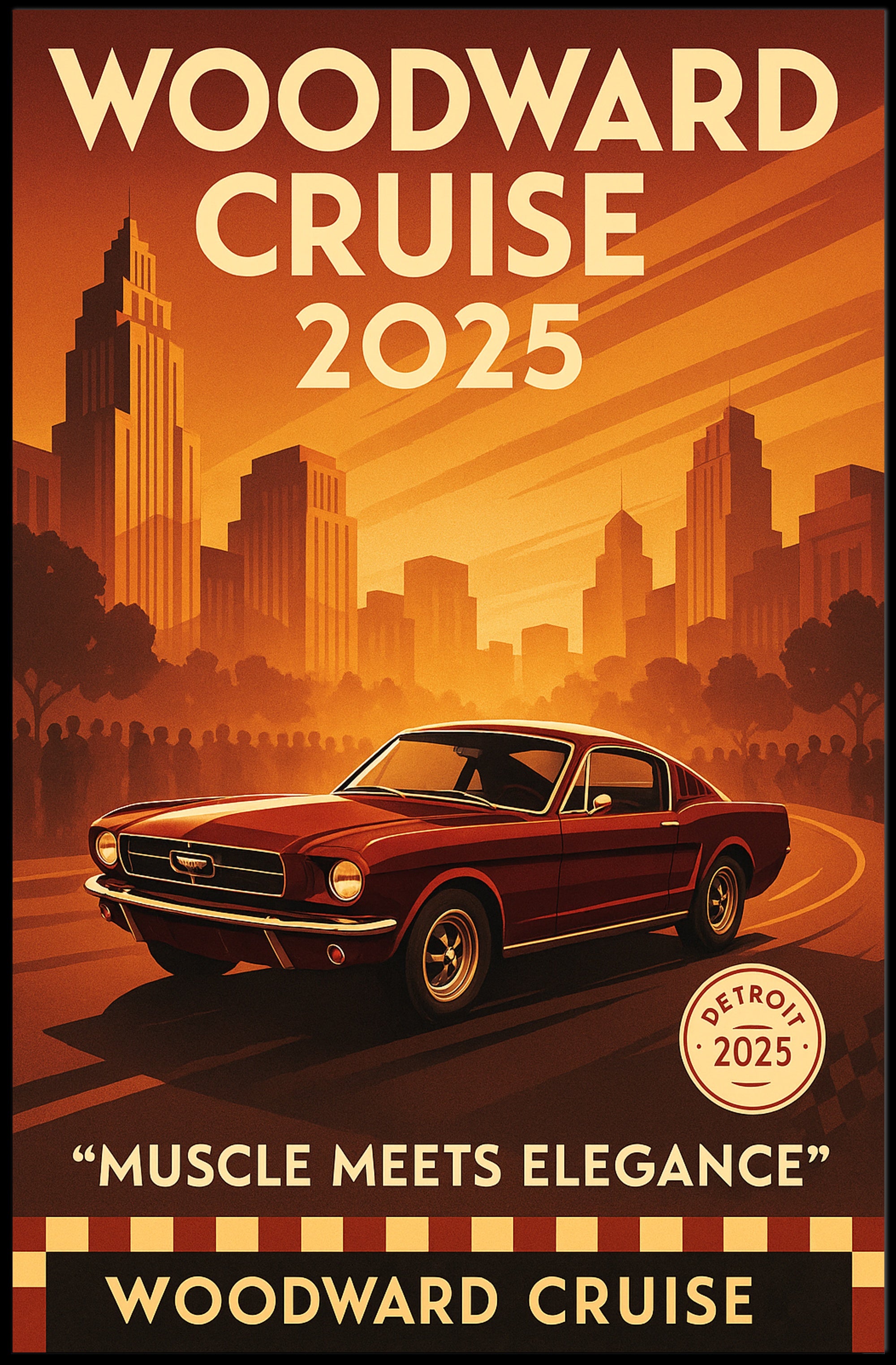 Woodward Cruise 2025 Poster PosterGoat