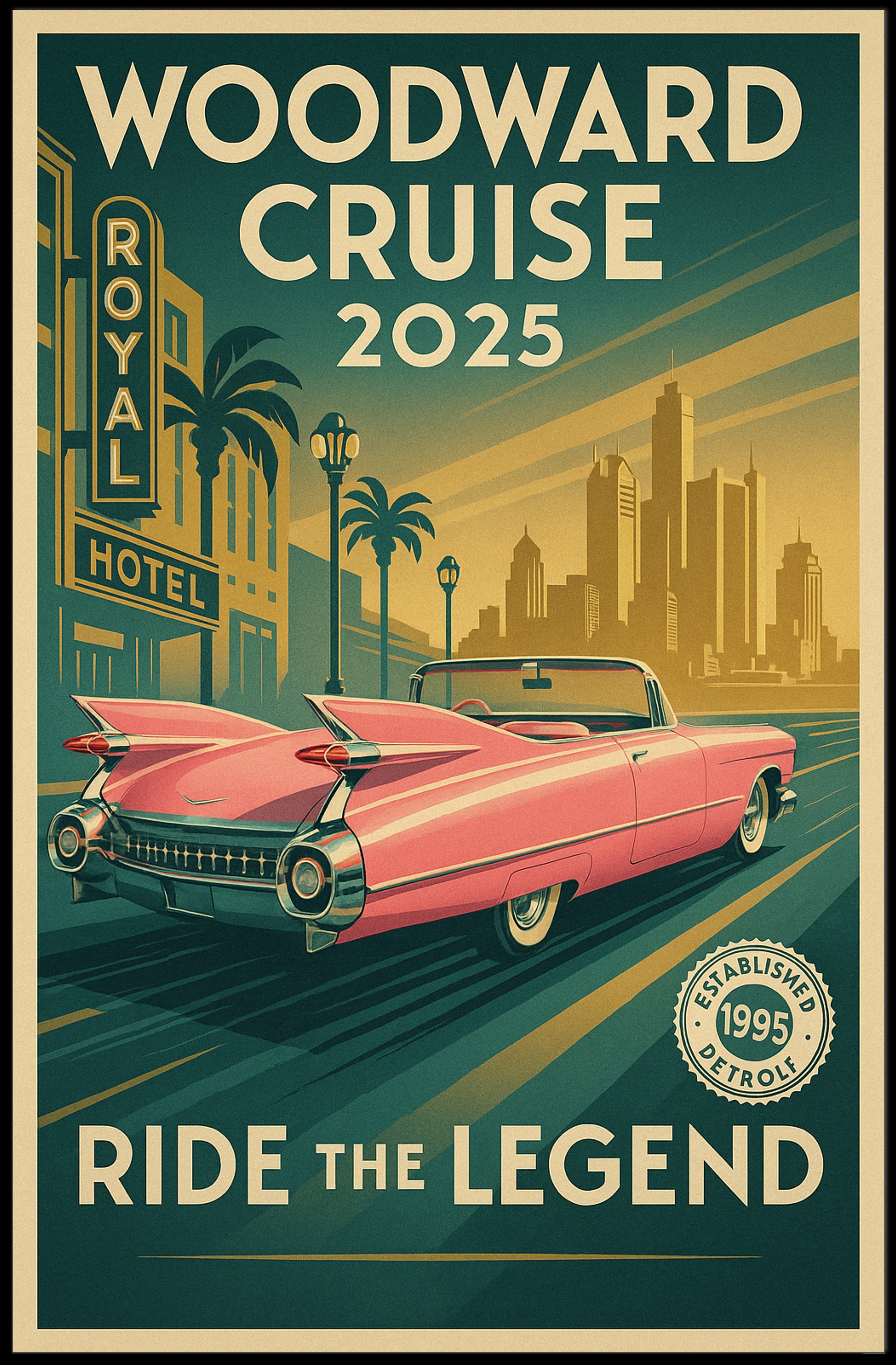Woodward Cruise 2025 Poster PosterGoat