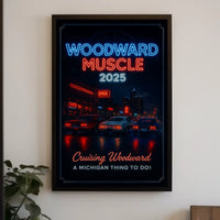 Woodward Muscle 2025: Nostalgic Car Cruise Pop Culture Poster PosterGoat